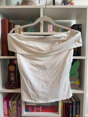 Francesca's Cream Off-Shoulder Top